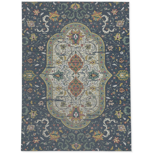 Charlton Home® Indy Oriental Blue/Green/Yellow Area Rug Wayfair